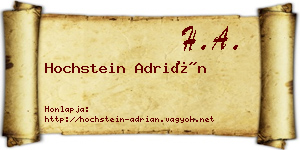 Hochstein Adrián névjegykártya